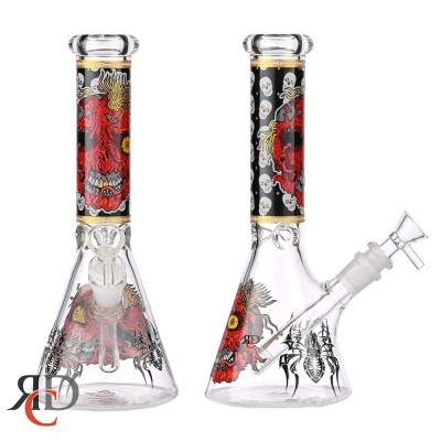 WATER PIPE BEAKER RED SKULL WP12059 1CT